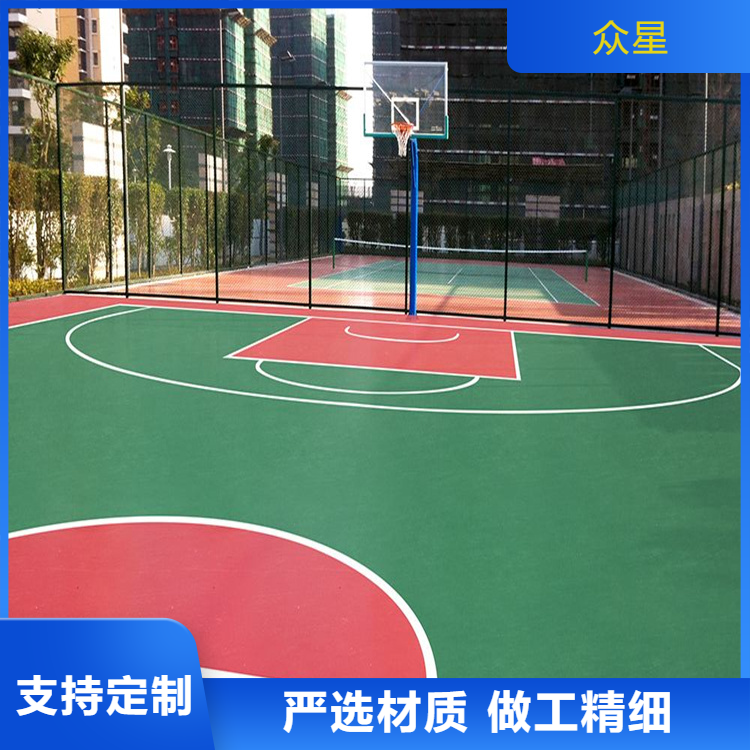 五指山市学校塑胶跑道篮球场硅PU - 方案